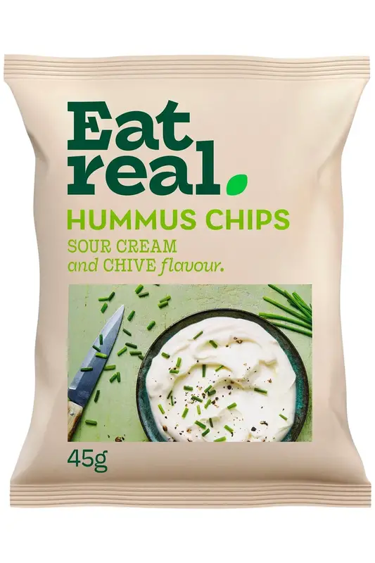 Hummus Chips Sour Cream & Chives 45g (Eat Real)