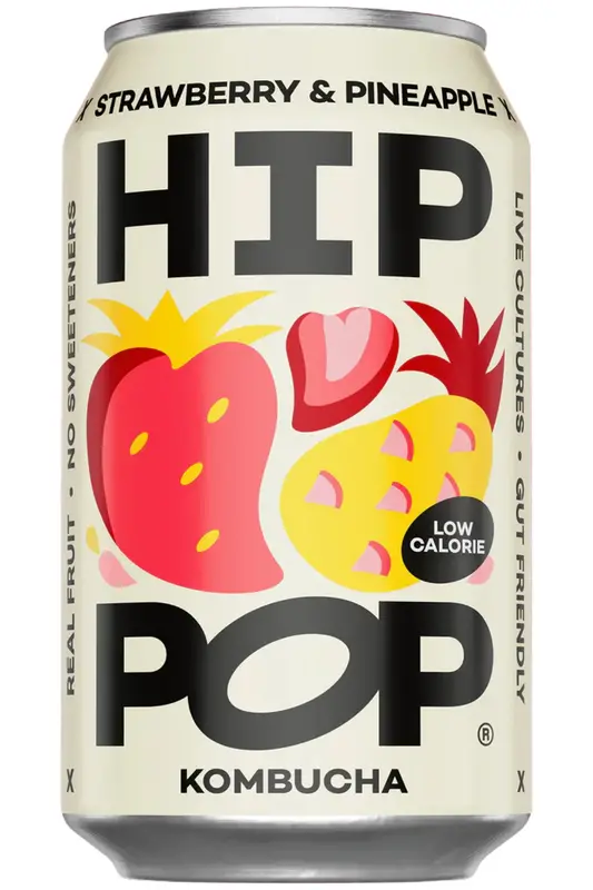Strawberry & Pineapple Kombucha 330ml (Hip Pop)