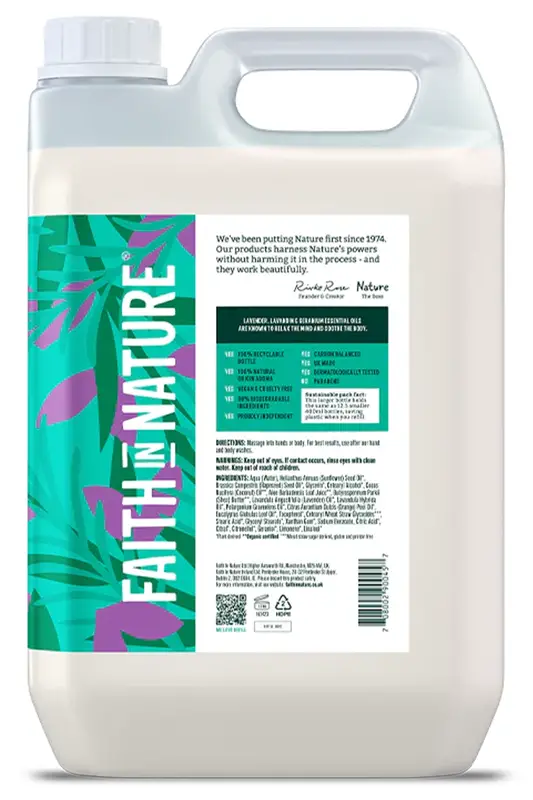 Lavender & Geranium Hand and Body Lotion 5L (Faith In Nature)