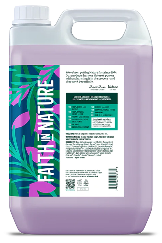 Lavender & Geranium Body Wash 5L (Faith in Nature)