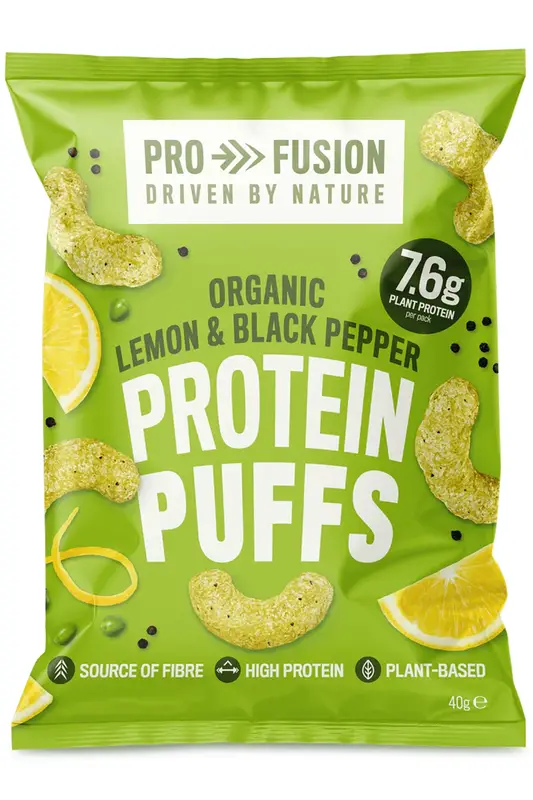 Organic Lemon & Black Pepper Protein Puffs 40g (Profusion)