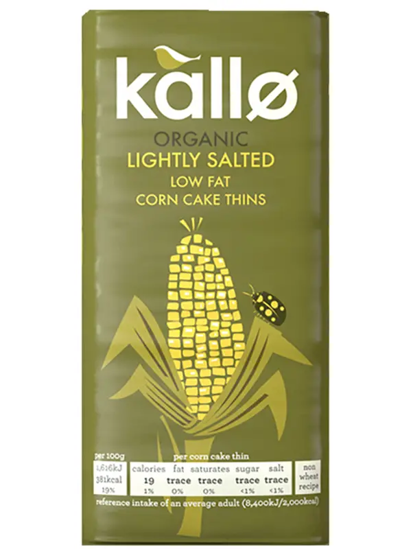 Organic Lightly Salted Corn Cake Thins 130g (Kallo)