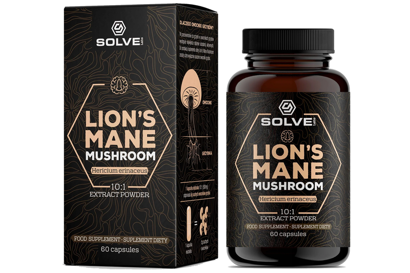 Lion's Mane Mushroom 10:1 Extract 60 Capsules (Solve Labs)