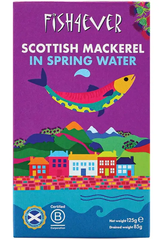 Scottish Mackerel in Spring Water 125g (Fish4Ever)
