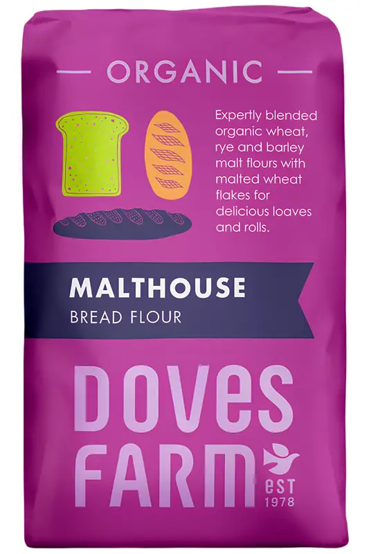Organic Malthouse Bread Flour 1kg (Doves Farm)