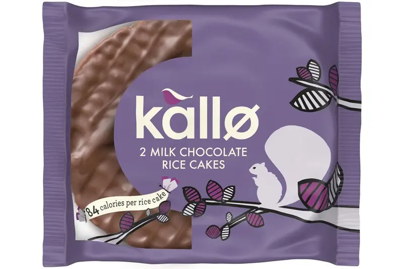 Milk Chocolate Topped Rice Cakes 33g (Kallo)