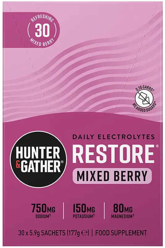 Restore Mixed Berries Electrolyte Sachets x 30 (Hunter and Gather)