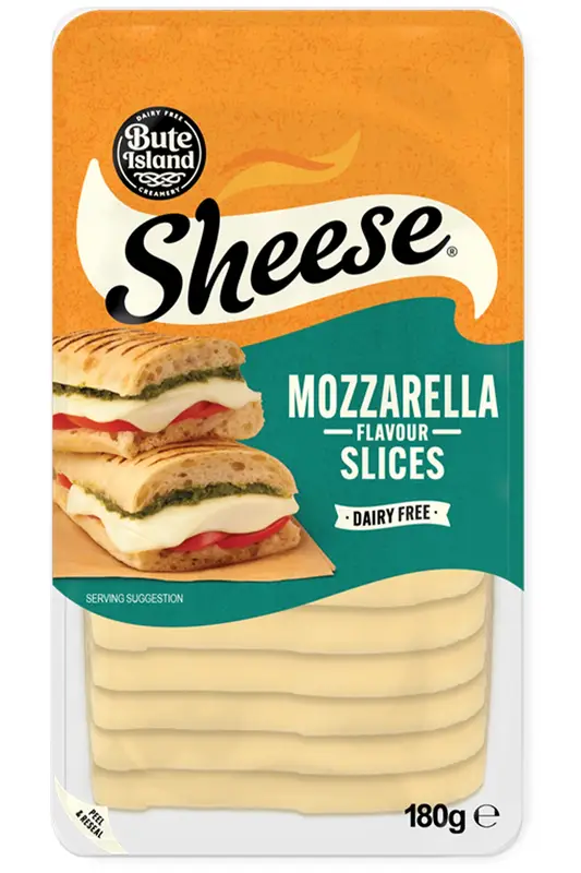 Mozzarella Style Slices 180g (Bute Island Food Sheese)