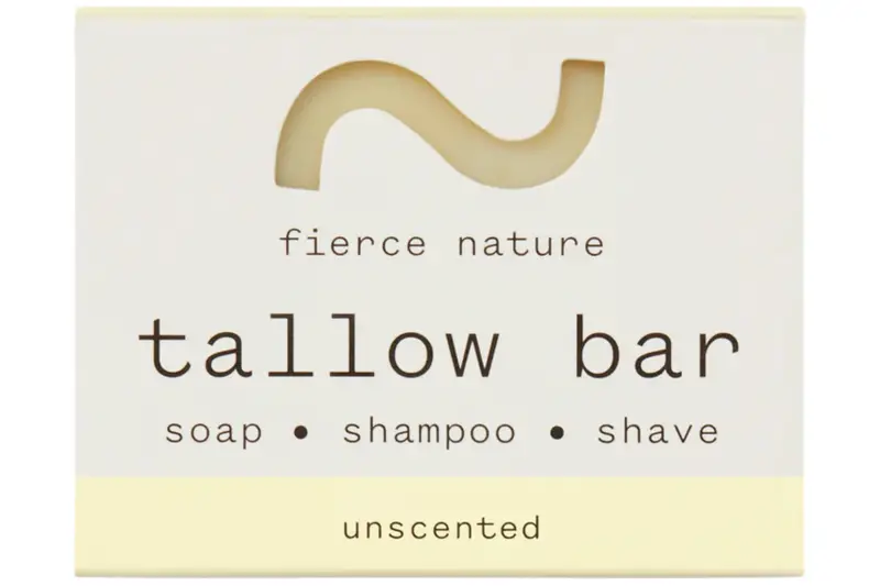 Organic Multi-Use Unscented Tallow Bar 80g (Fierce Nature)