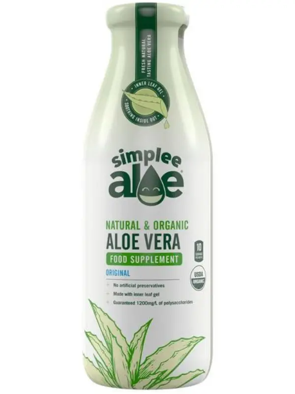 Unflavoured Aloe Vera Dietary Supplement Drink, Organic 500ml (Simplee Aloe)