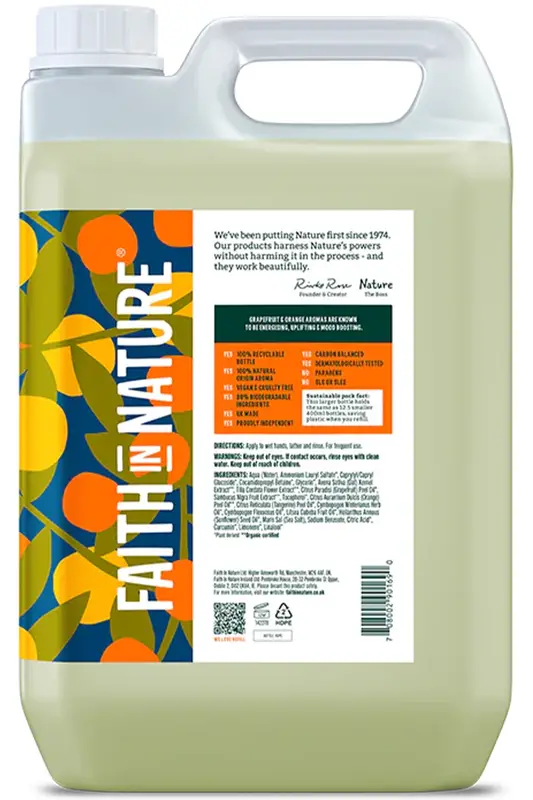 Grapefruit & Orange Hand Wash 5L (Faith in Nature)