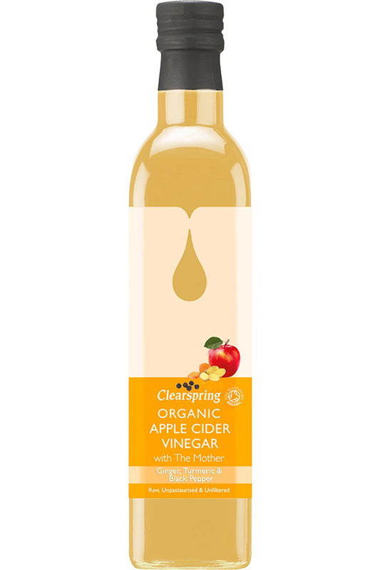 Organic Apple Cider Vinegar Ginger, Turmeric & Black Pepper 500ml (Clearspring)