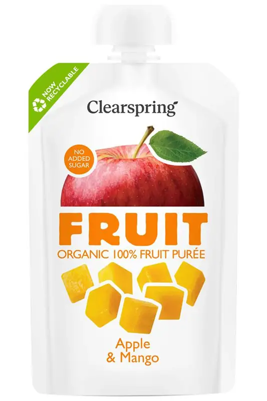 Organic Apple & Mango Fruit Puree 100g (Clearspring)