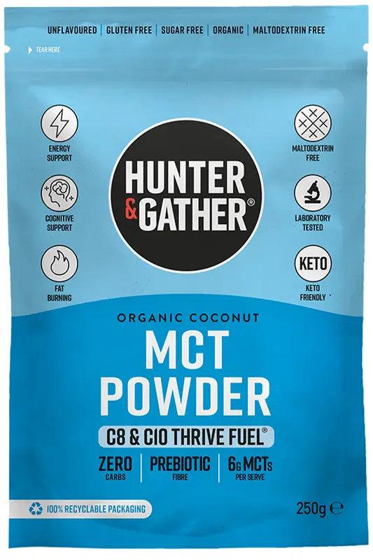 Organic Powdered C8 C10 MCT 250g (Hunter and Gather)
