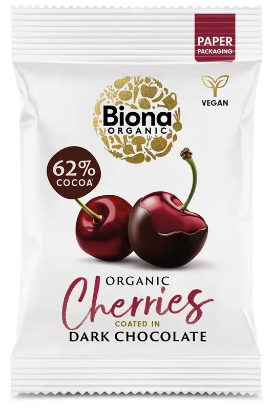 Organic Dark Chocolate Cherries 45g (Biona)