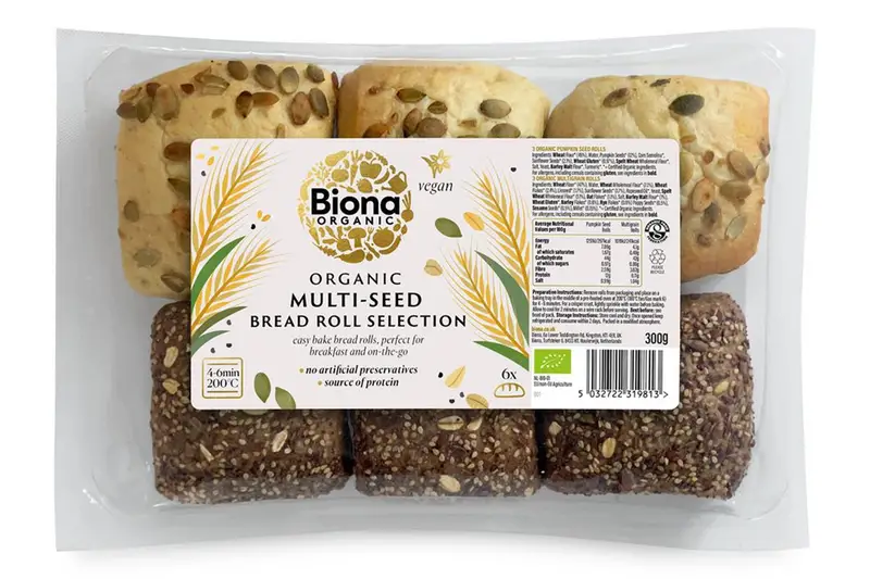 Organic Multi-Seed Bread Roll Selection 300g (Biona)