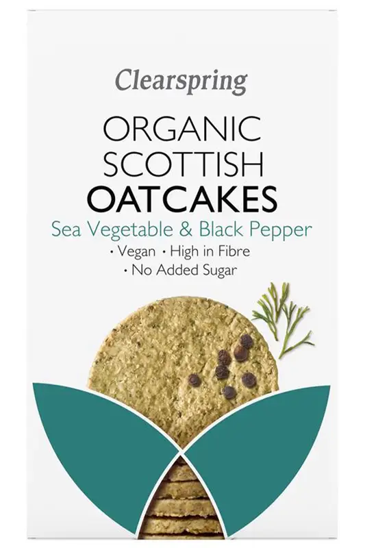 Organic Sea Vegetable & Black Pepper Oatcakes 200g (Clearspring)