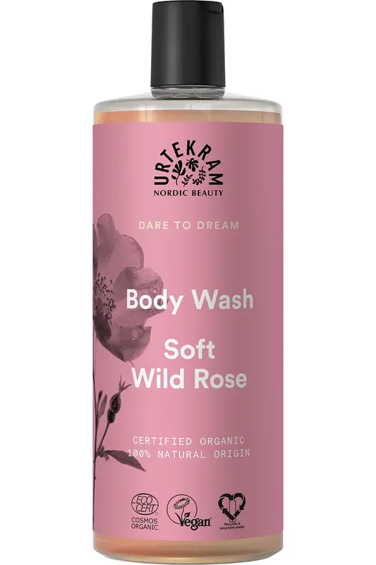 Organic Soft Wild Rose Body Wash 500ml (Urtekram)