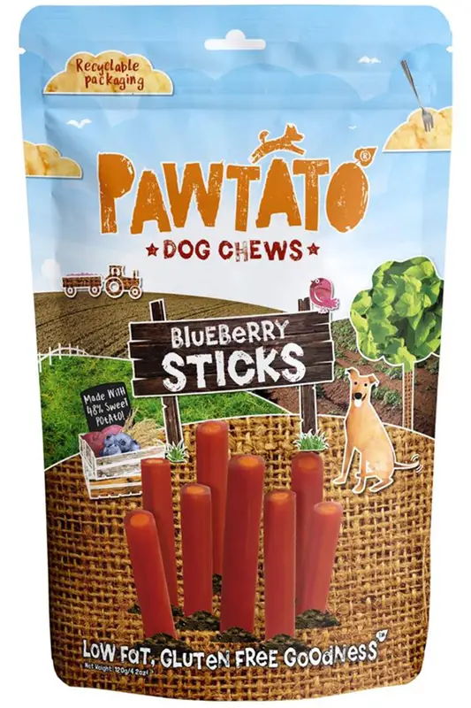 Pawtato Blueberry Sticks 120g (Benevo)