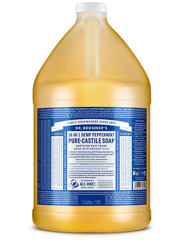 18 in 1 Peppermint Castile Soap 3.8L Dr. Bronner s