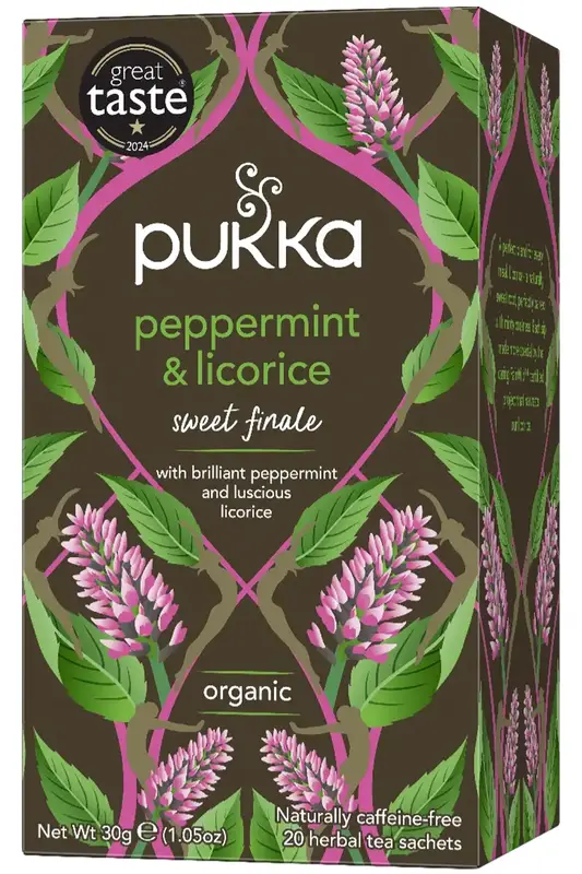 Organic Peppermint & Licorice Tea 20 x Sachets (Pukka)