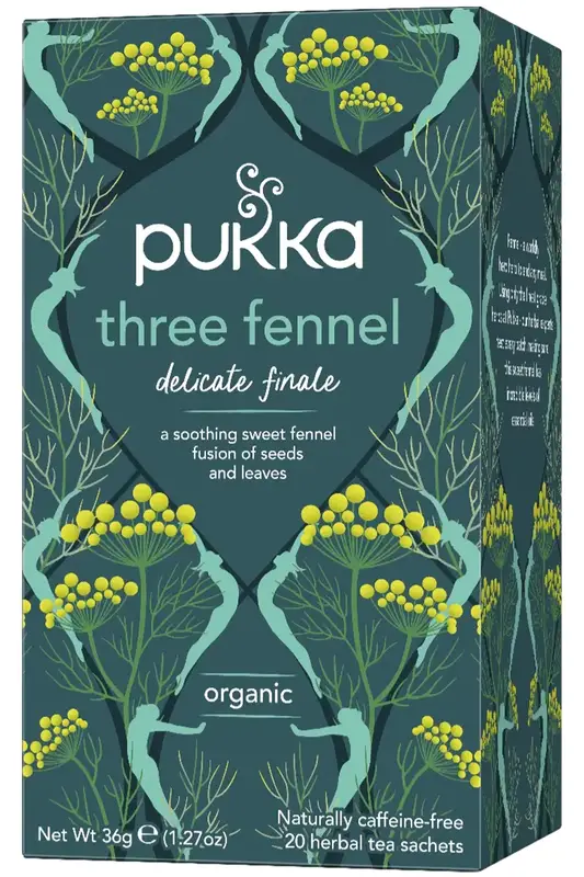 Organic Three Fennel Tea 20 x Sachets (Pukka)