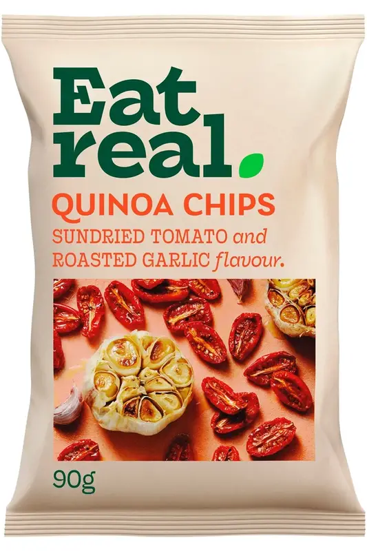 Quinoa Chips Sundried Tomato & Roasted Garlic 80g (Eat Real)