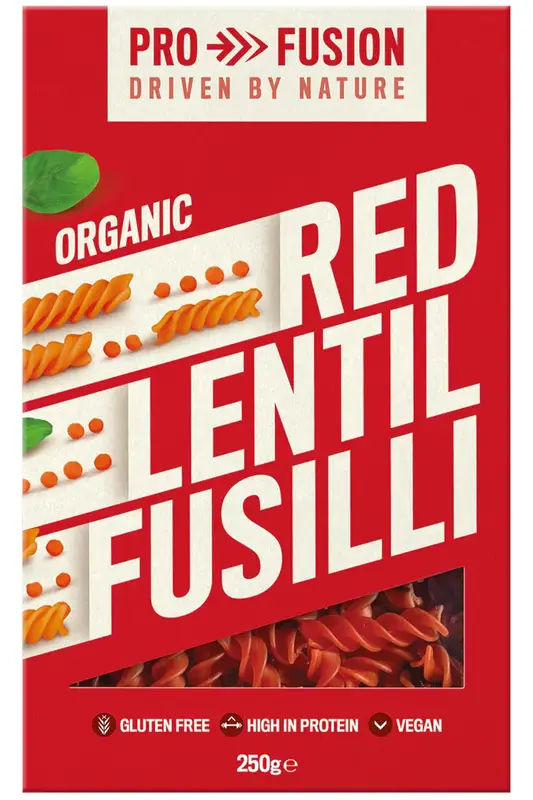 Organic Gluten Free Red Lentil Fusilli 250g (Profusion)