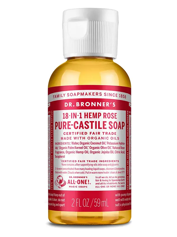18-in-1 Hemp Rose Castile Soap 60ml (Dr. Bronner's)