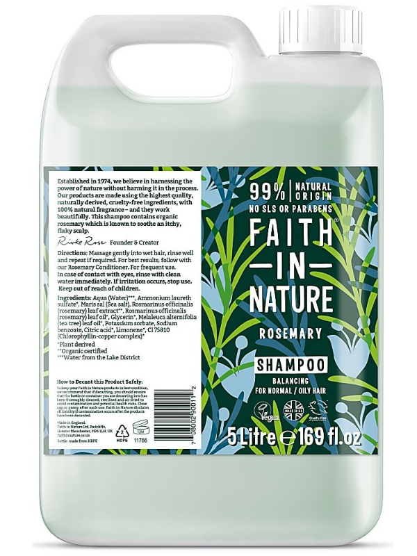 Rosemary Shampoo 5L (Faith in Nature)