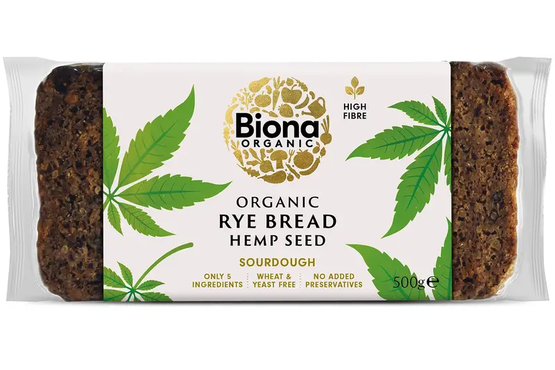 Organic Hemp Seed Rye Bread 500g (Biona)