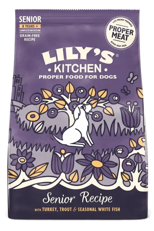 Turkey & Trout Dry Food for Senior Dogs 1kg (Lilys Kitchen)