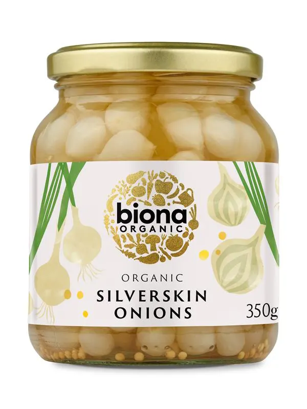 Organic Silverskin Onions 350g (Biona)