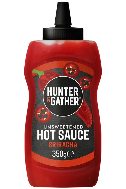 Unsweetened Sriracha Hot Sauce Squeezy Bottle 350g (Hunter and Gather)