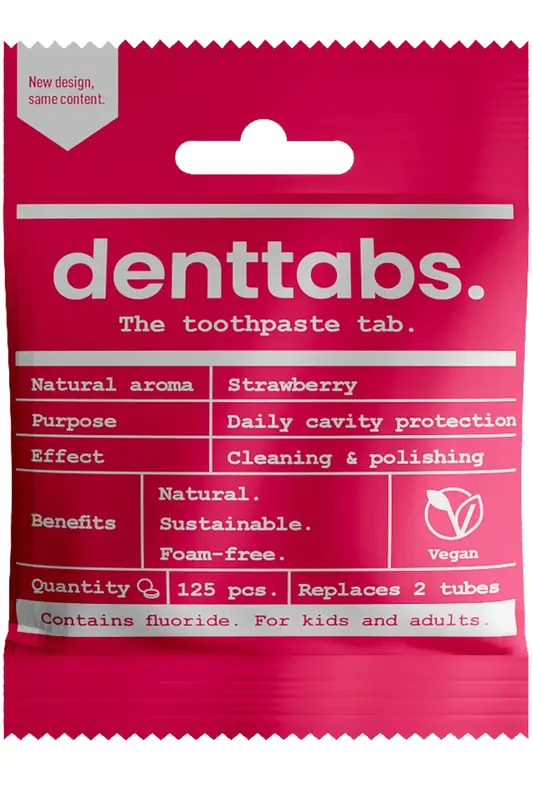 Strawberry Denttabs x 125 Pieces (Georganics)