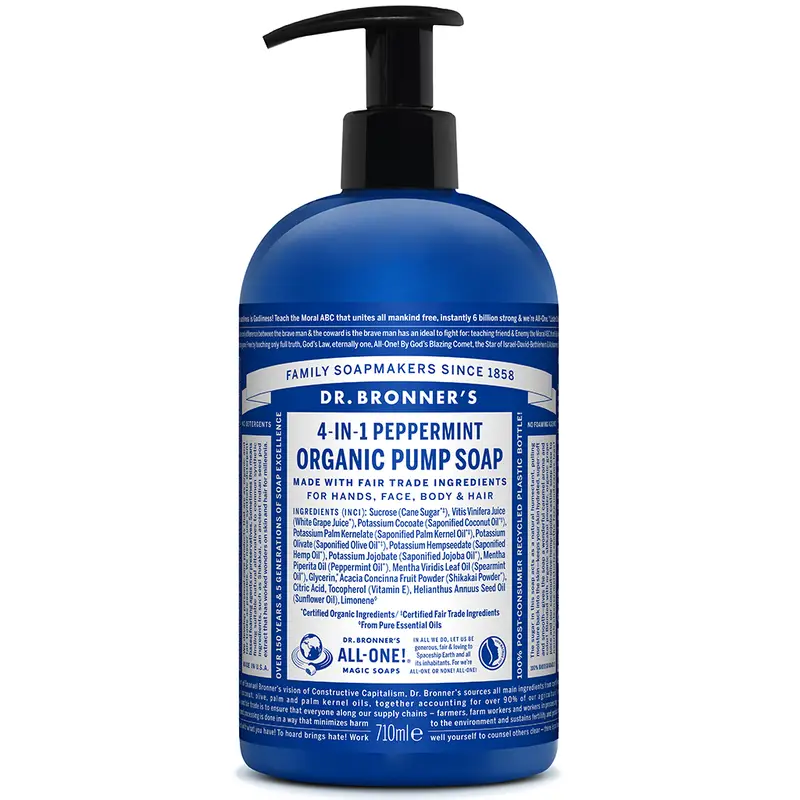 Organic Sugar Soap Peppermint  710ml (Dr Bronner's)