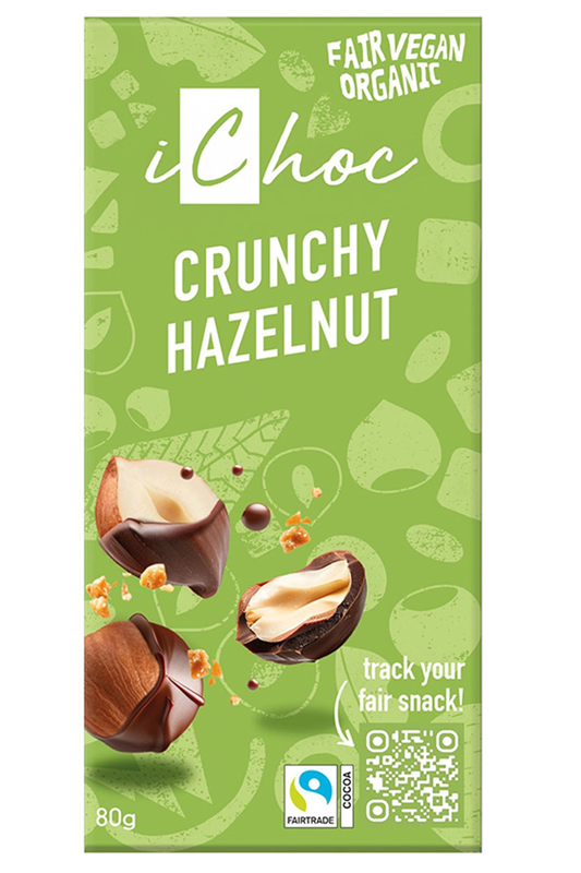 Organic Crunchy Hazelnut 80g (iChoc)