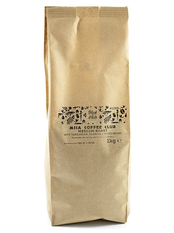 Single Origin Tanzanian Arabica Coffee Beans 1kg (Black & White Coffee Co.)