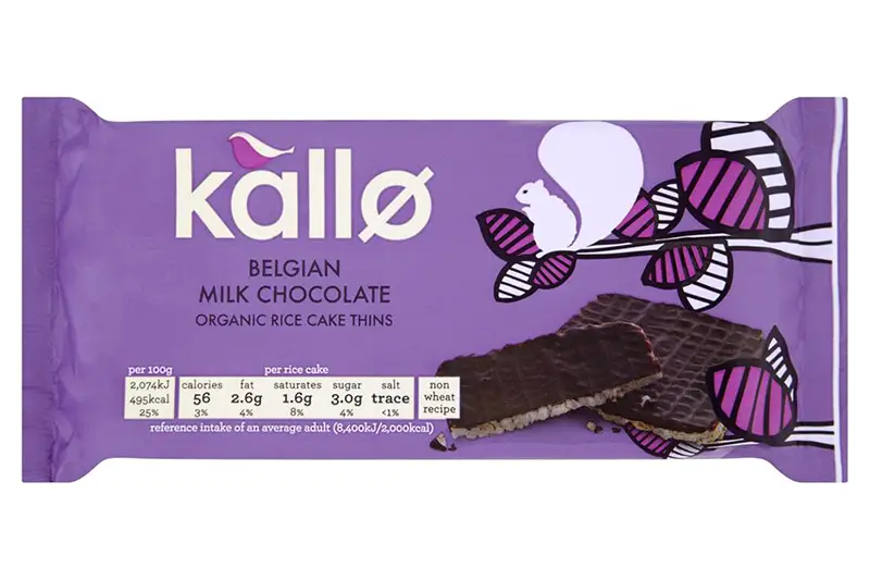 Organic Milk Chocolate Rice Cake Thins 75g (Kallo)