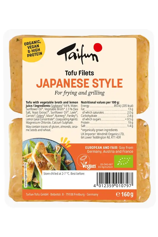 Organic Japanese Style Tofu Fillets 160g (Taifun)
