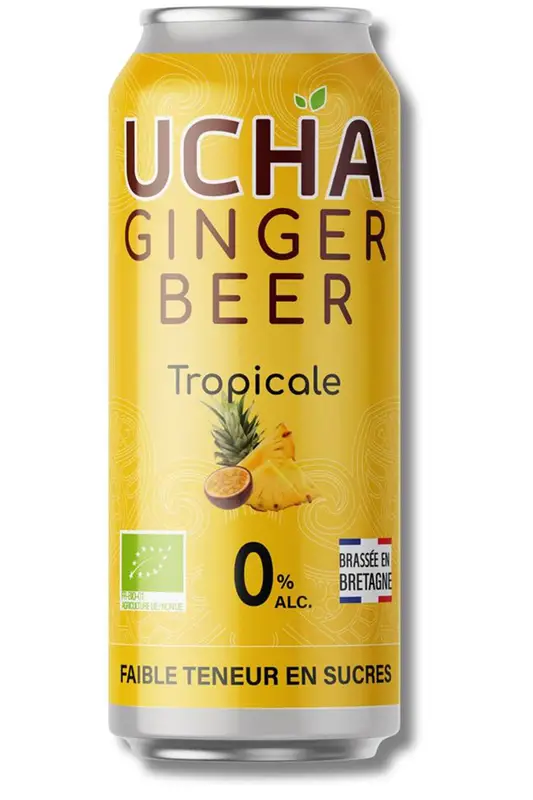 Organic Tropical Ginger Beer 330ml (Ucha Kombucha)