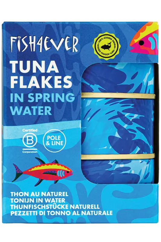 Azores Skipjack Tuna Flakes in Spring Water Triple Pack 3 x 160g (Fish4Ever)
