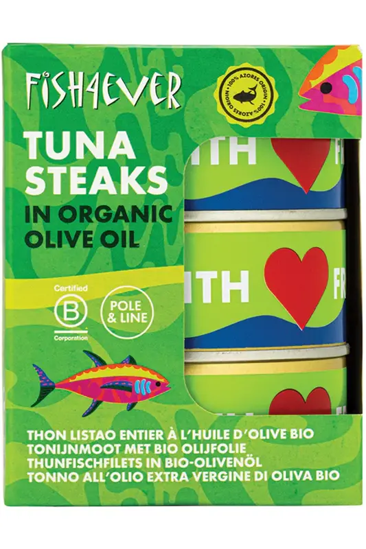 Tuna Steaks in Organic Olive Oil Triple Pack 3 x 160g (Fish4ever)