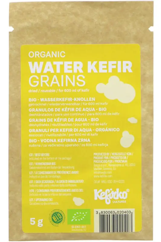 Organic Water Kefir Grains Sachet 5g (Kefirko)