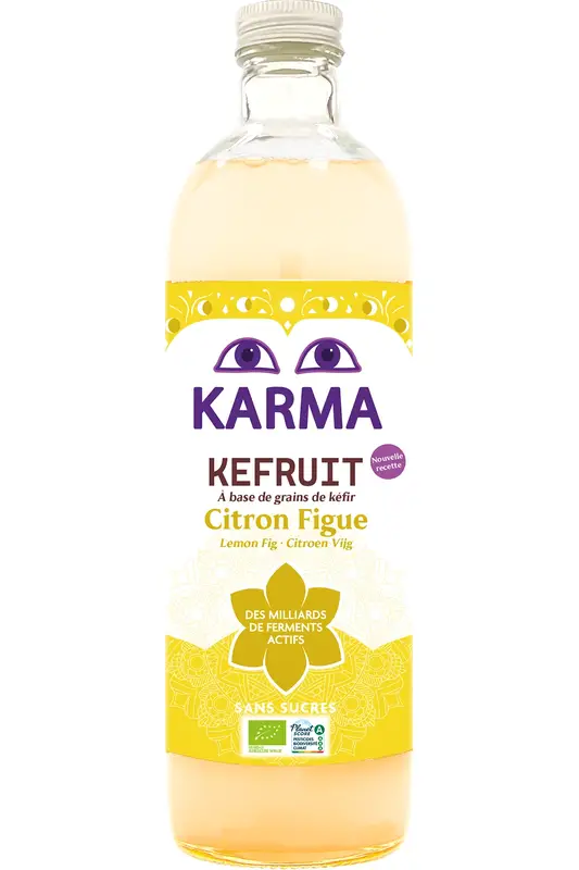 Organic Waterkefir Fig & Lemon 750ml (Karma Kombucha)