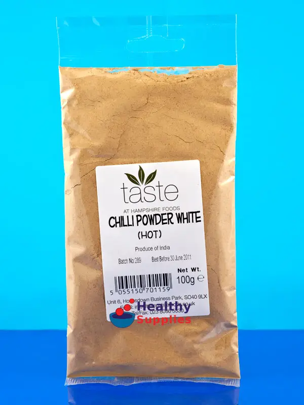 Hot White Chilli Powder 100g Hampshire Foods Healthy Supplies