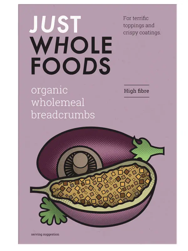 Wholemeal Breadcrumbs, Organic 175g (Just Wholefoods)
