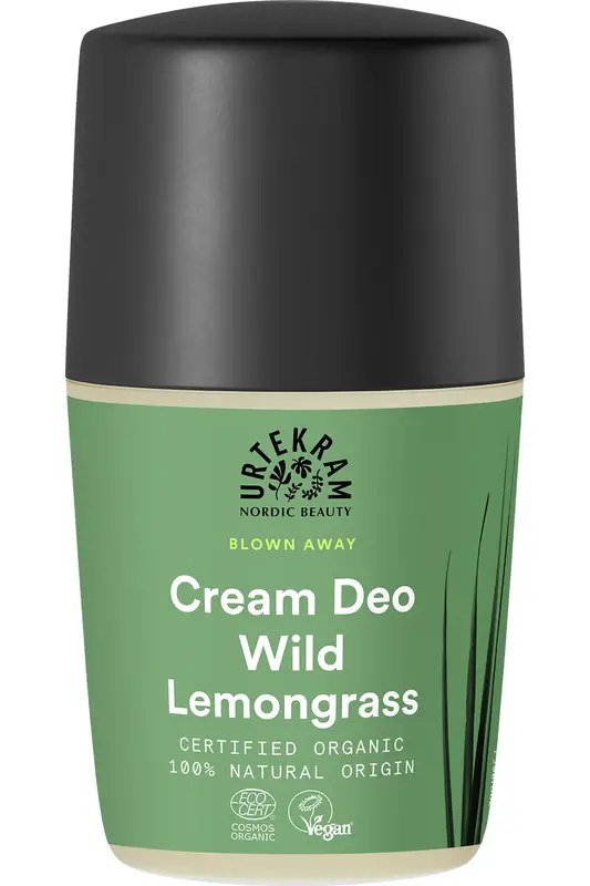 Organic Wild Lemongrass Deodorant Roll On 50ml (Urtekram)