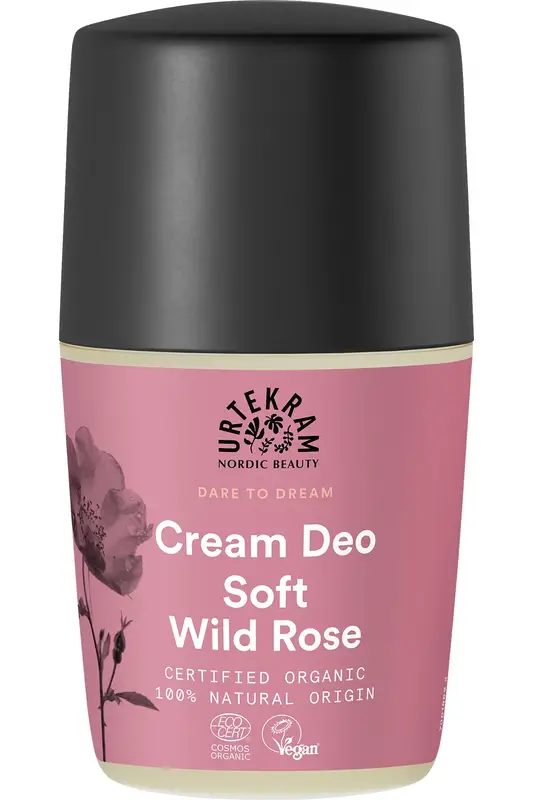 Organic Soft Wild Rose Deodorant Roll On 50ml (Urtekram)