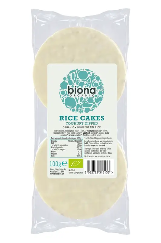 Organic Yoghurt Coated Rice Cakes 100g (Biona)